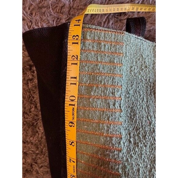 America and Beyond Embellished Tote Tassel Green And Black Beach Travel EUC - Picture 11 of 16